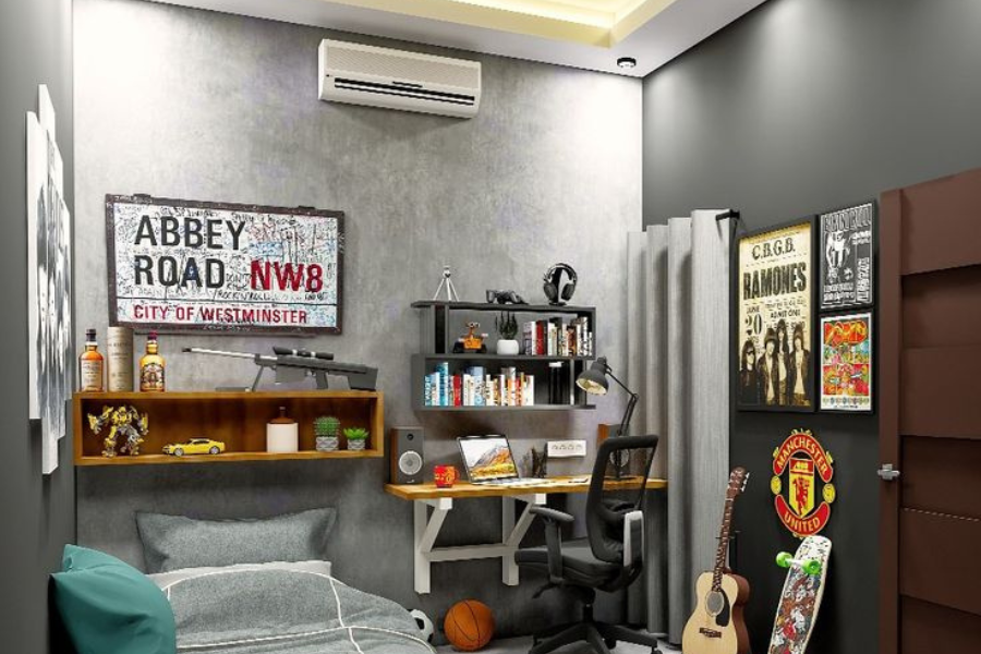 gunakan poster atau wall art bertema hobi